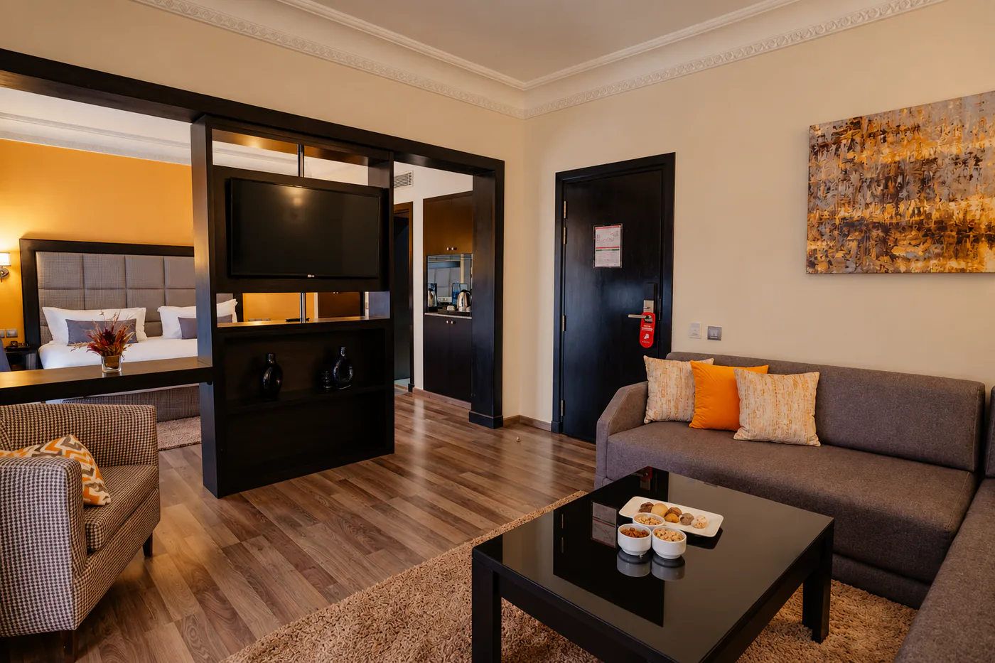 39 m² Junior Suite with separate living room and private balcony at Palm Plaza Marrakech